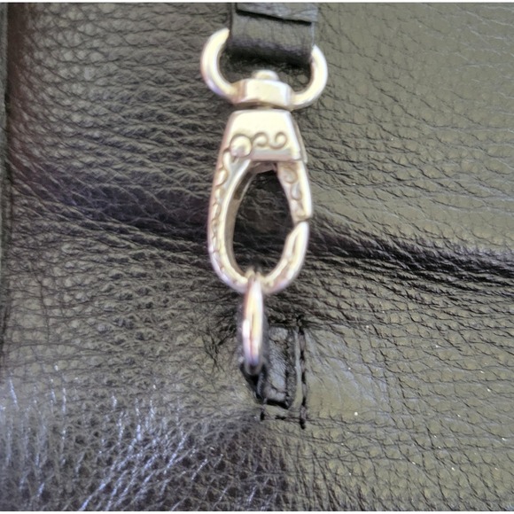 Brighton Pebbled Leather  Faux Alligator Black Brown Crossbody Bag Wallet - Picture 14 of 15